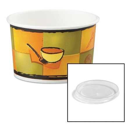 Chinet Streetside Paper Food Container w/Plastic Lid, 8-10oz, PK250 70408
